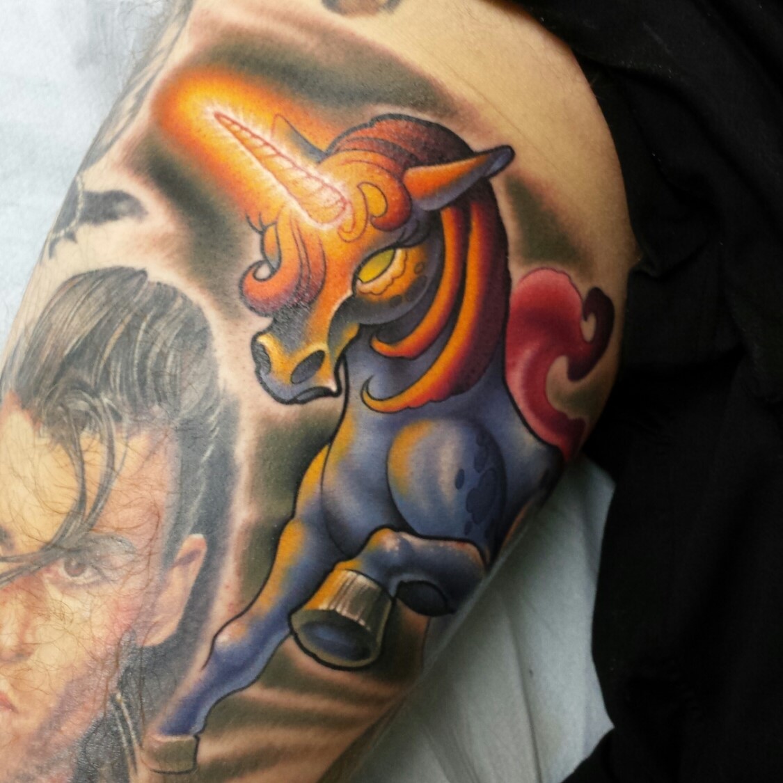 Unicorn Tattoo created by Cracker Joe Swider in Connecticut